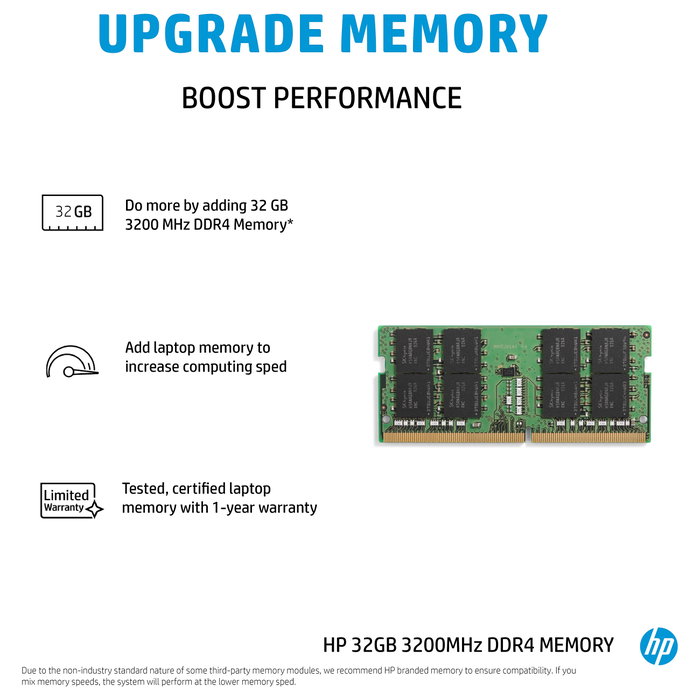 HP 32GB DDR4 3200MHz SO-DIMM Memoria RAM para Portátil 4S967AA#AC3