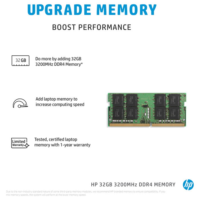HP 32GB DDR4 3200MHz SO-DIMM Memoria RAM para Portátil 4S967AA#AC3