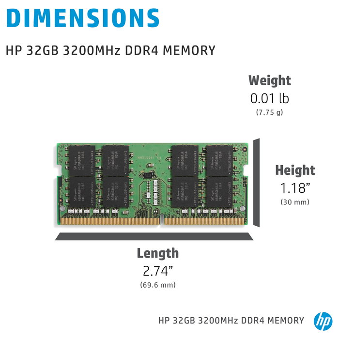 HP 32GB DDR4 3200MHz SO-DIMM Memoria RAM para Portátil 4S967AA#AC3