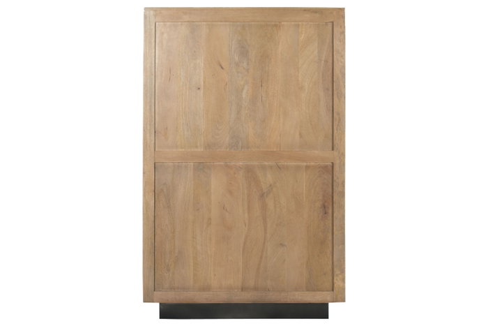 DKD Home Decor Vitrina Loft Colección Sand Village, Natural/Negro, 44x142x89 cm, Chorro de Arena, 3 Puertas, 6 Estantes DKD Home Decor Vitrina Loft Colección Sand Village, Natural/Negro, 44x142x89 cm, Chorro de Arena, 3 Puertas, 6 Estantes