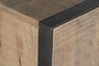 DKD Home Decor Vitrina Loft Colección Sand Village, Natural/Negro, 44x142x89 cm, Chorro de Arena, 3 Puertas, 6 Estantes