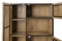 DKD Home Decor Vitrina Loft Colección Sand Village, Natural/Negro, 44x142x89 cm, Chorro de Arena, 3 Puertas, 6 Estantes