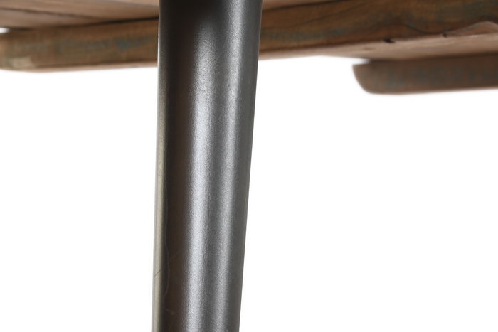 DKD Home Decor Mesa Comedor India 1c25 Natural Negro Madera Reciclada Hierro 90 x 76 x 180 cm