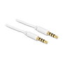 DeLOCK Cable de audio 3,5 mm 4 Pin Macho a Macho 1 m Blanco