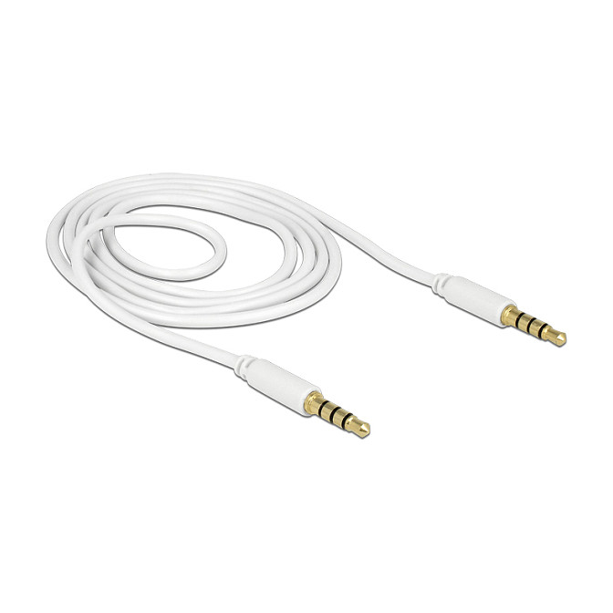 DeLOCK Cable de audio 3,5 mm 4 Pin Macho a Macho 1 m Blanco DeLOCK Cable de audio 3,5 mm 4 Pin Macho a Macho 1 m Blanco