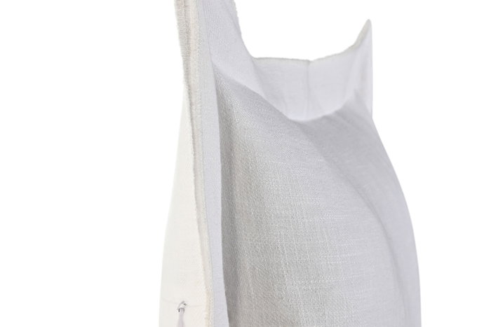 DKD Home Decor Cojín de Lino con Flecos Blanco Roto 45x45 cm DKD Home Decor Cojín de Lino con Flecos Blanco Roto 45x45 cm