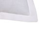 DKD Home Decor Cojín de Lino con Flecos Blanco Roto 45x45 cm