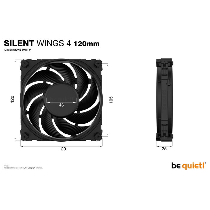 Be Quiet! SILENT WINGS 4 Ventilador 120mm Negro 82,74 m³/h Be Quiet! SILENT WINGS 4 Ventilador 120mm Negro 82,74 m³/h