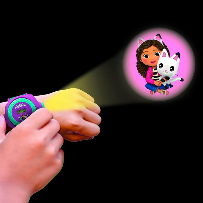 Lexibook Reloj Digital Proyector La Casa De Gabby con 20 Imágenes y Juegos Interactivos, para Niños +3 Años, DMW050GDH