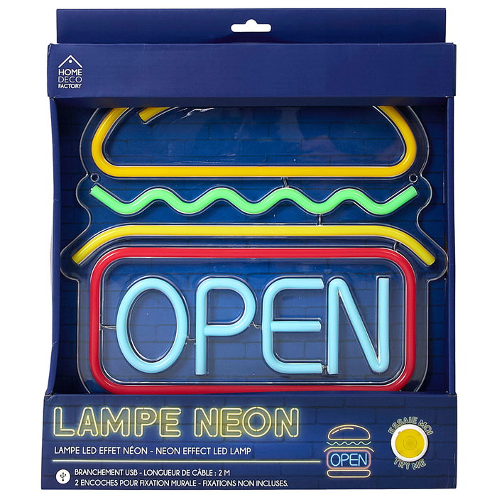 Home Deco Factory Deco Neón LED USB Burguer