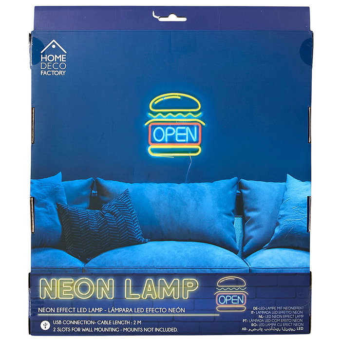 Home Deco Factory Deco Neón LED USB Burguer