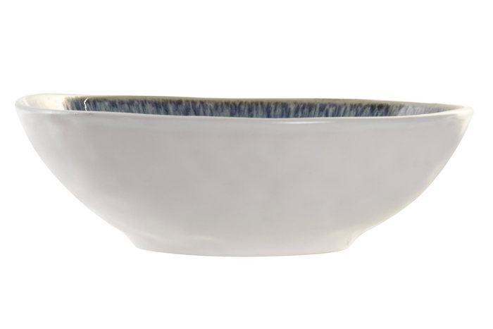 DKD Home Decor Plato de Gres Esmaltado Azul 17,5x17,5x5,7 cm (Pack de 12)