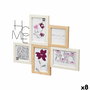 Marco de Fotos Gift Decor Natural Metal Madera MDF (8 Unidades)