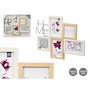 Marco de Fotos Gift Decor Natural Metal Madera MDF (8 Unidades)