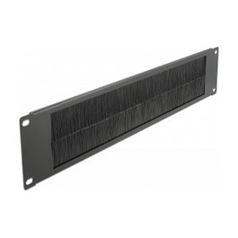 DeLOCK Tira de Cepillo de Manejo de Cables 19″ 2U Negro