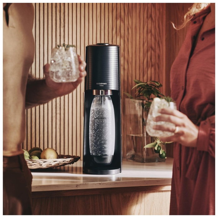 Sodastream Terran Black Machine Pack con 2 botellas LV y 1 cilindro de intercambio CQC Sodastream Terran Black Machine Pack con 2 botellas LV y 1 cilindro de intercambio CQC
