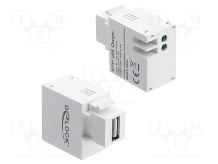 DeLOCK Módulo Keystone USB Tipo-A Puerto de carga 2,1 A Blanco