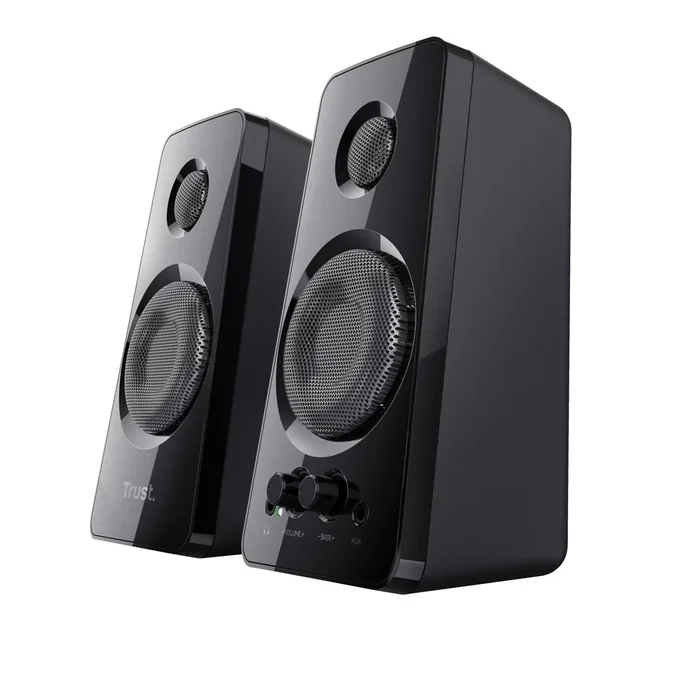 Trust Tytan Altavoces PC 2.0 Alámbricos 36W PMPO (18W RMS) con Control de Bajos, Negro - USB, Jack 3.5 mm