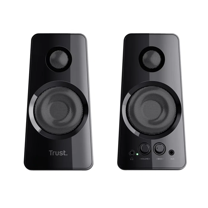 Trust Tytan Altavoces PC 2.0 Alámbricos 36W PMPO (18W RMS) con Control de Bajos, Negro - USB, Jack 3.5 mm