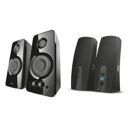 Trust Tytan Altavoces PC 2.0 Alámbricos 36W PMPO (18W RMS) con Control de Bajos, Negro - USB, Jack 3.5 mm