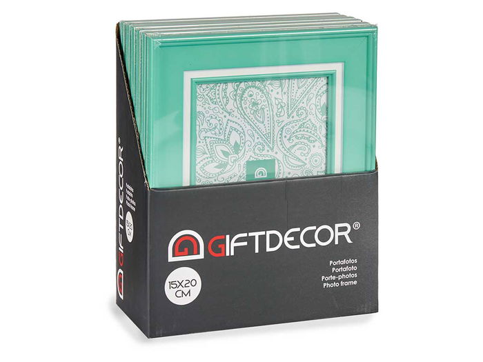 Giftdecor Portafotos 15x20 cm Menta Plastico Cristal Verde (Set de 24)