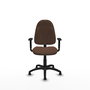 Silla de oficina Algarra con mecanismo Contacto permanente básico tapizada con Tela color Marrón oscuro. Equipada con Base poliamida negra, Brazos 1Dy Topes