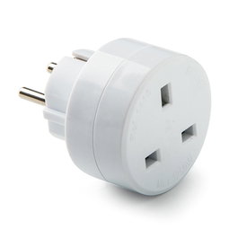 Famatel Adaptador Schuko a Inglés 13-16A 250V 3250W Blanco Viaje Blister