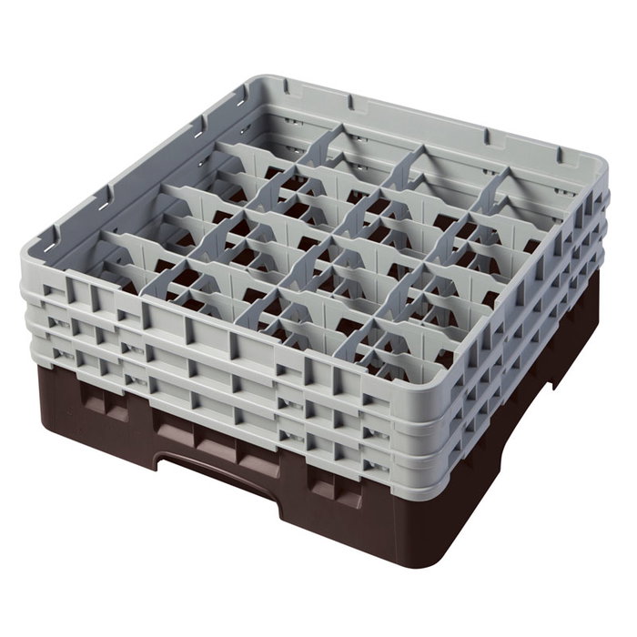 CAMBRO - 16S638-167 - Cesta de lavado 16 comp. 3 alturas - 10,9 cm Ø máx. - alt. máx. 17,6 cm - 50 x 50 x 22,5 cm - Castaño CAMBRO - 16S638-167 - Cesta de lavado 16 comp. 3 alturas - 10,9 cm Ø máx. - alt. máx. 17,6 cm - 50 x 50 x 22,5 cm - Castaño
