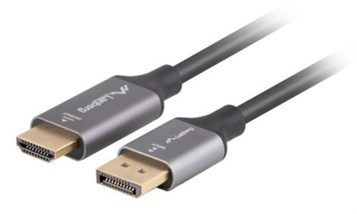 LANBERG CA-DPHD-20CU-0018-BK Adaptador Cable Vídeo DisplayPort a HDMI 1.8 m Estándar Negro y Plata LANBERG CA-DPHD-20CU-0018-BK Adaptador Cable Vídeo DisplayPort a HDMI 1.8 m Estándar Negro y Plata