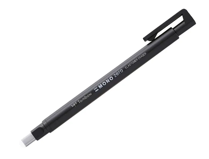 Tombow Portagomas Mono Zero Goma Rectangular 2.5x5 mm Blanco Azul y Negro