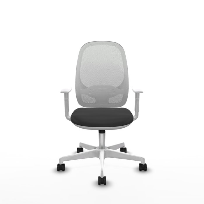 PIQUERAS Y CRESPO Silla de oficina Cilanco con mecanismo Sincro, Gris oscuro y Blanco
