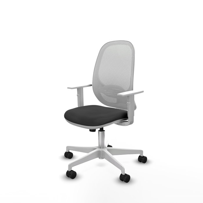 PIQUERAS Y CRESPO Silla de oficina Cilanco con mecanismo Sincro, Gris oscuro y Blanco