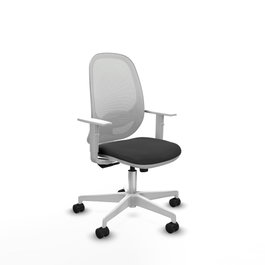 PIQUERAS Y CRESPO Silla de oficina Cilanco con mecanismo Sincro, Gris oscuro y Blanco