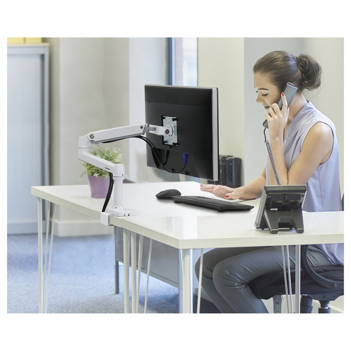 Ergotron Series LX 45-490-216 Brazo de Monitor para Escritorio Blanco, Soporte VESA 75x75/100x100mm, Pantallas hasta 34" (86.4cm) y 11.3kg, Altura Ajustable 33cm, Giro 360° Ergotron Series LX 45-490-216 Brazo de Monitor para Escritorio Blanco, Soporte VESA 75x75/100x100mm, Pantallas hasta 34" (86.4cm) y 11.3kg, Altura Ajustable 33cm, Giro 360°