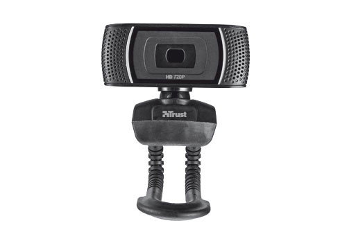 Trust Trino - Webcam Con Micrófono Incorporado, Botón Para La Captura De Fotos De Hasta 8 Megapíxeles, Compatible Con Live Messenger Y Skype, Calidad De Vídeo Hd Ready 720P, Color Negro