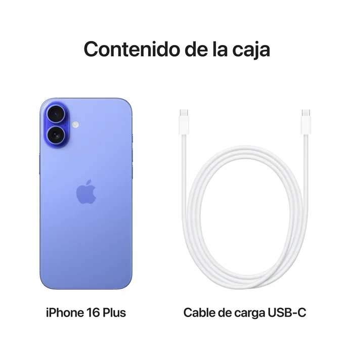Apple iPhone 16 Plus 256GB Azul Ultramar - Smartphone 6.7" Super Retina XDR, Chip A18, 5G, Cámara 48MP, iOS 18, IP68, Batería Larga Duración