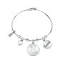 La Petite Story Pulsera Bangle Gris con Detalles de Ositos y Corazones LPS05ASF28