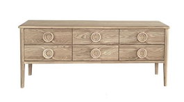 DKD Home Decor Mueble TV Romántico Natural 120 x 40 x 50 cm Colección Morefond