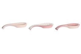 DKD Home Decor Soporte Cuchara Dolomite PIXEL LOVE Rosa y Blanco
