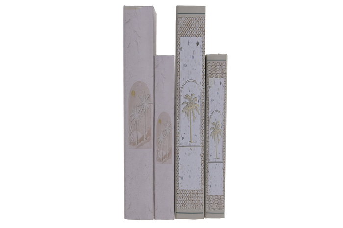 DKD Home Decor Set de 2 Cajas para Libros Diseño Palmera Coral y Dorado DKD Home Decor Set de 2 Cajas para Libros Diseño Palmera Coral y Dorado