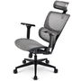 SHARKOON Silla de Oficina OfficePal C40M, Gris, Asiento y Respaldo de Malla, Reposabrazos 4D Ajustable, Reposacabezas Ajustable, hasta 150 kg