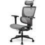 SHARKOON Silla de Oficina OfficePal C40M, Gris, Asiento y Respaldo de Malla, Reposabrazos 4D Ajustable, Reposacabezas Ajustable, hasta 150 kg