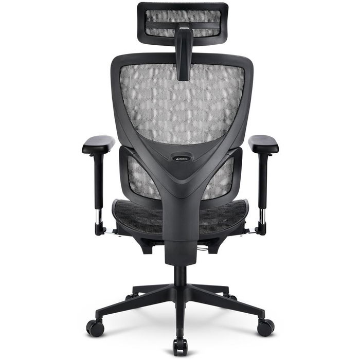 SHARKOON Silla de Oficina OfficePal C40M, Gris, Asiento y Respaldo de Malla, Reposabrazos 4D Ajustable, Reposacabezas Ajustable, hasta 150 kg
