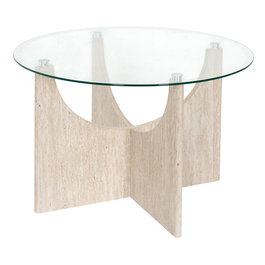 Home Deco Factory Mesa auxiliar de vidrio templado diám. 70 cm Colección Terra Nova