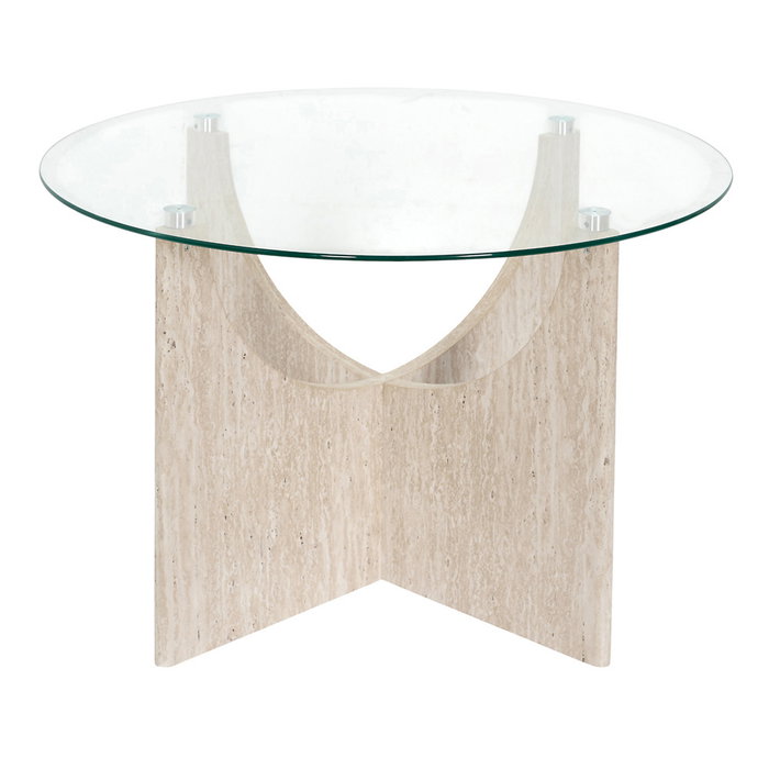 Home Deco Factory Mesa auxiliar de vidrio templado diám. 70 cm Colección Terra Nova