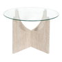 Home Deco Factory Mesa auxiliar de vidrio templado diám. 70 cm Colección Terra Nova
