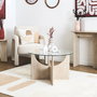 Home Deco Factory Mesa auxiliar de vidrio templado diám. 70 cm Colección Terra Nova