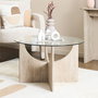 Home Deco Factory Mesa auxiliar de vidrio templado diám. 70 cm Colección Terra Nova