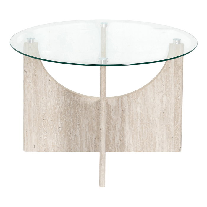 Home Deco Factory Mesa auxiliar de vidrio templado diám. 70 cm Colección Terra Nova