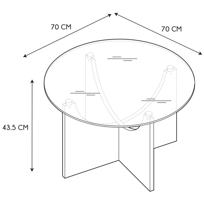 Home Deco Factory Mesa auxiliar de vidrio templado diám. 70 cm Colección Terra Nova
